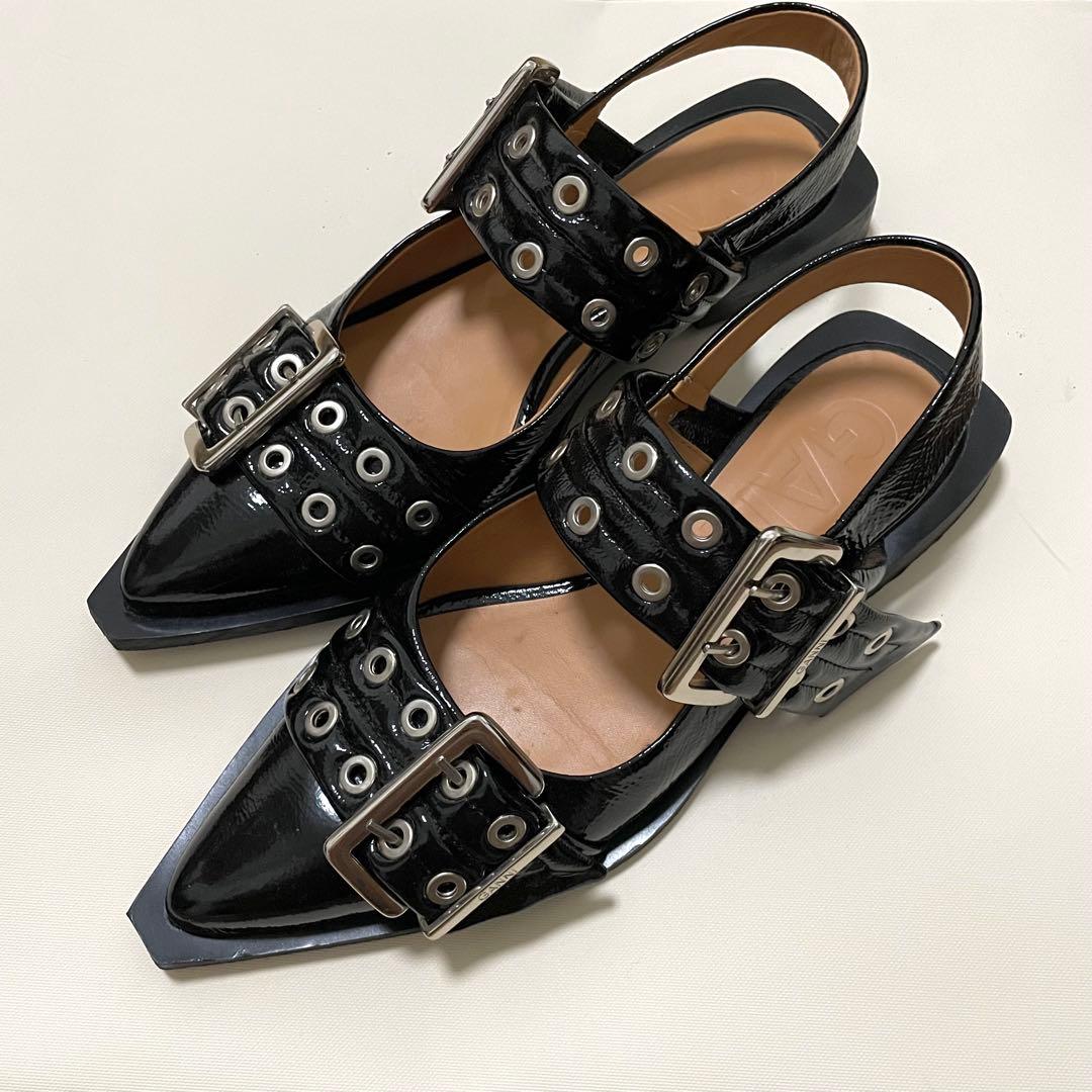 GANNI バックル フラットパンプス サイズ38
