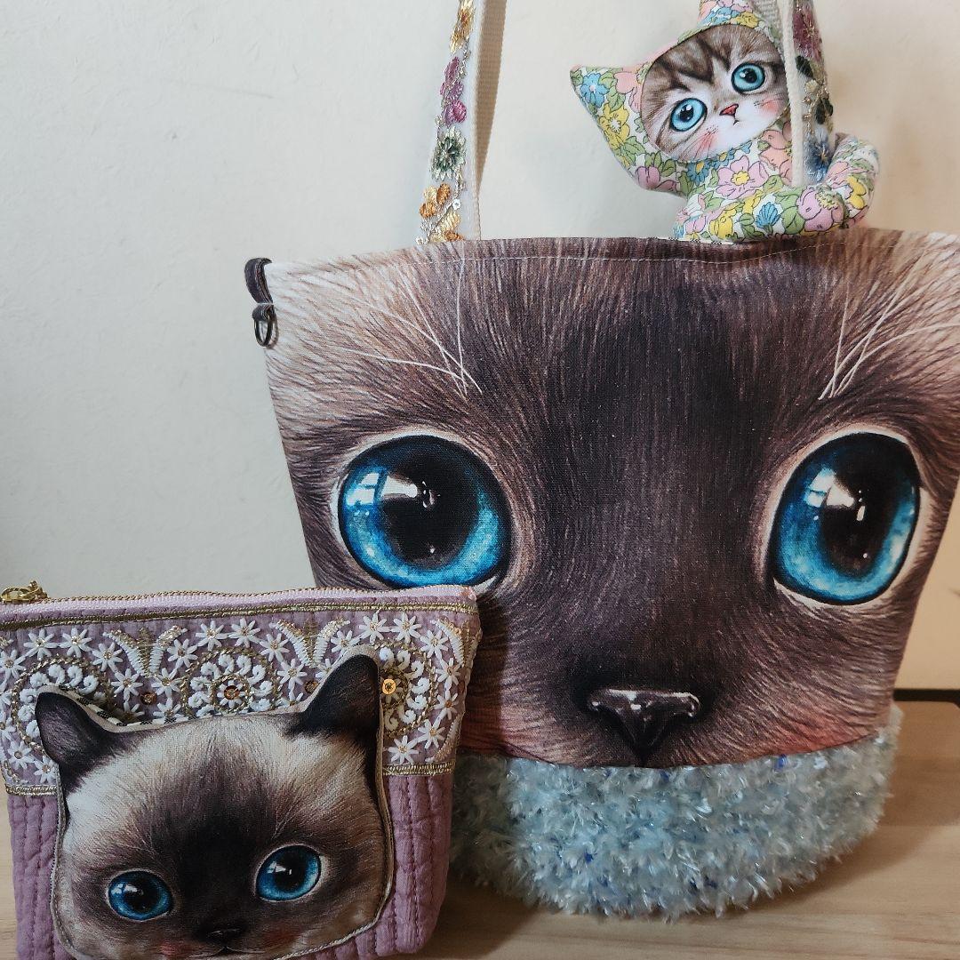 ゆ*ら様 コヤンイサムチョン　ニャンの毛糸のカゴバック　ハンドメイド