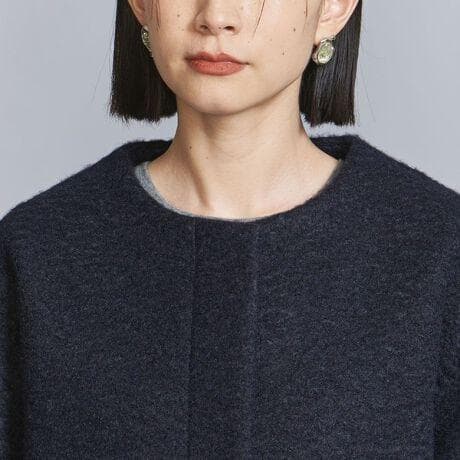 23aw Beauty & Youth ブークレ ノーカラー ショート コート