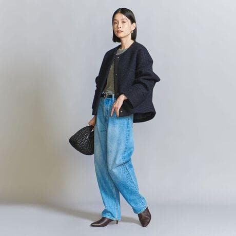 23aw Beauty & Youth ブークレ ノーカラー ショート コート