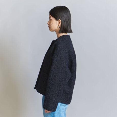23aw Beauty & Youth ブークレ ノーカラー ショート コート