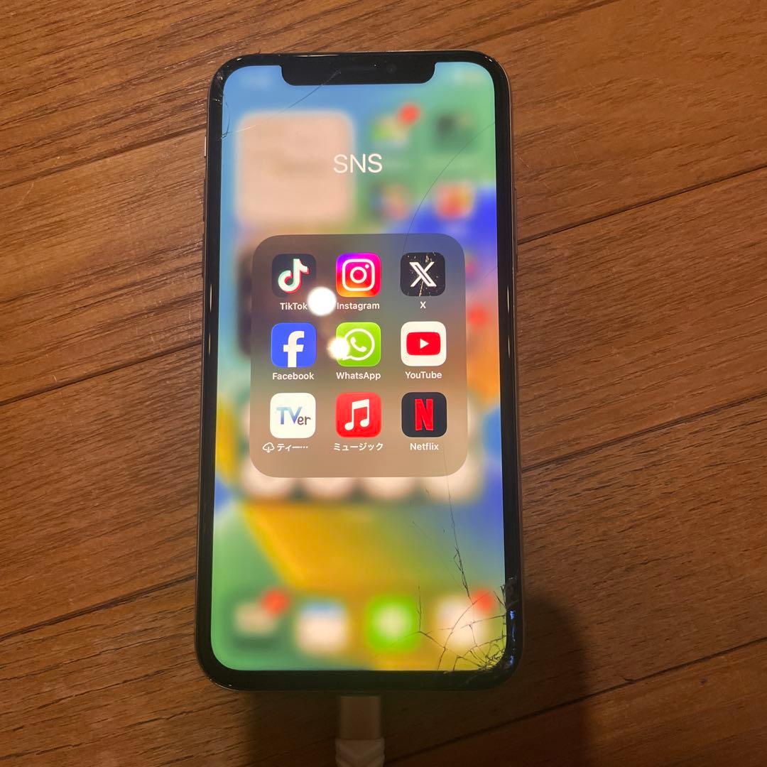 【交渉可】iPhone X ホワイト 画面割れ