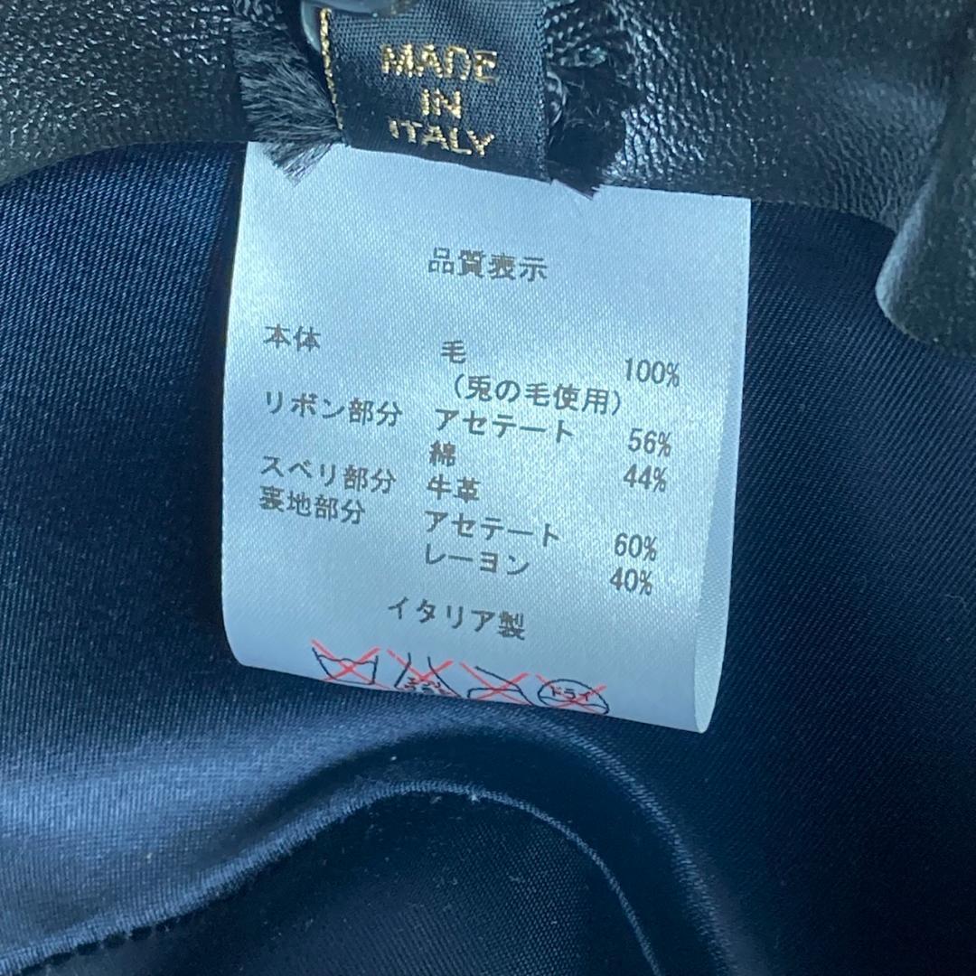 ▼Borsalino 中折れハット　ウール　ネイビー　イタリア製　箱付き