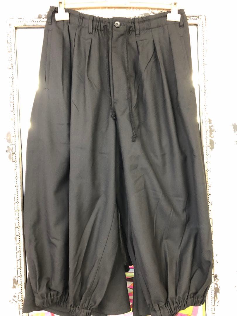 新品タグ付き GroundY黒 サルエルパンツ プリーツ入り ゴムウエスト L