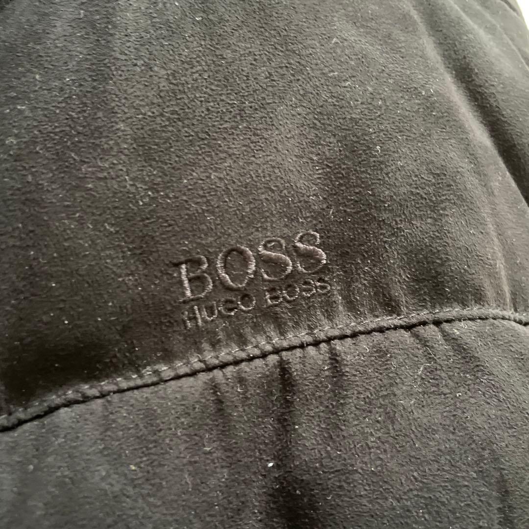 BOSS HUGO BOSS ダウンベスト　スエード　切り替え　2way フード