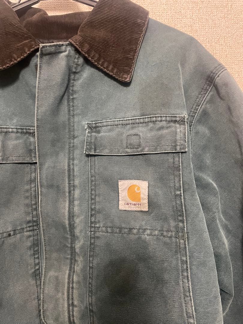 80-90s 星タグ USA製 グリーンcarharttトラディショナルコート