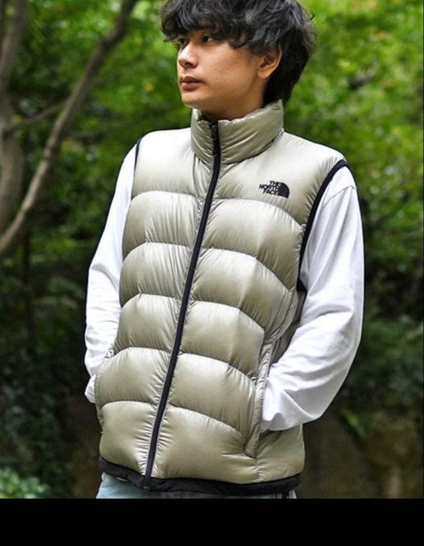 ノースフェイス アコンカグアベスト(クレイグレー)(ＸL)アウター　ダウンベスト