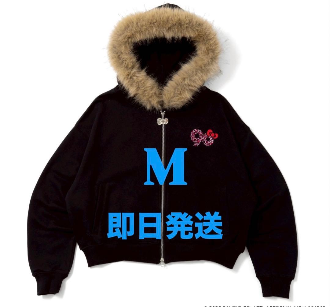 トップス HELLO KITTY 90 Logo Fur Zip Hoodie M