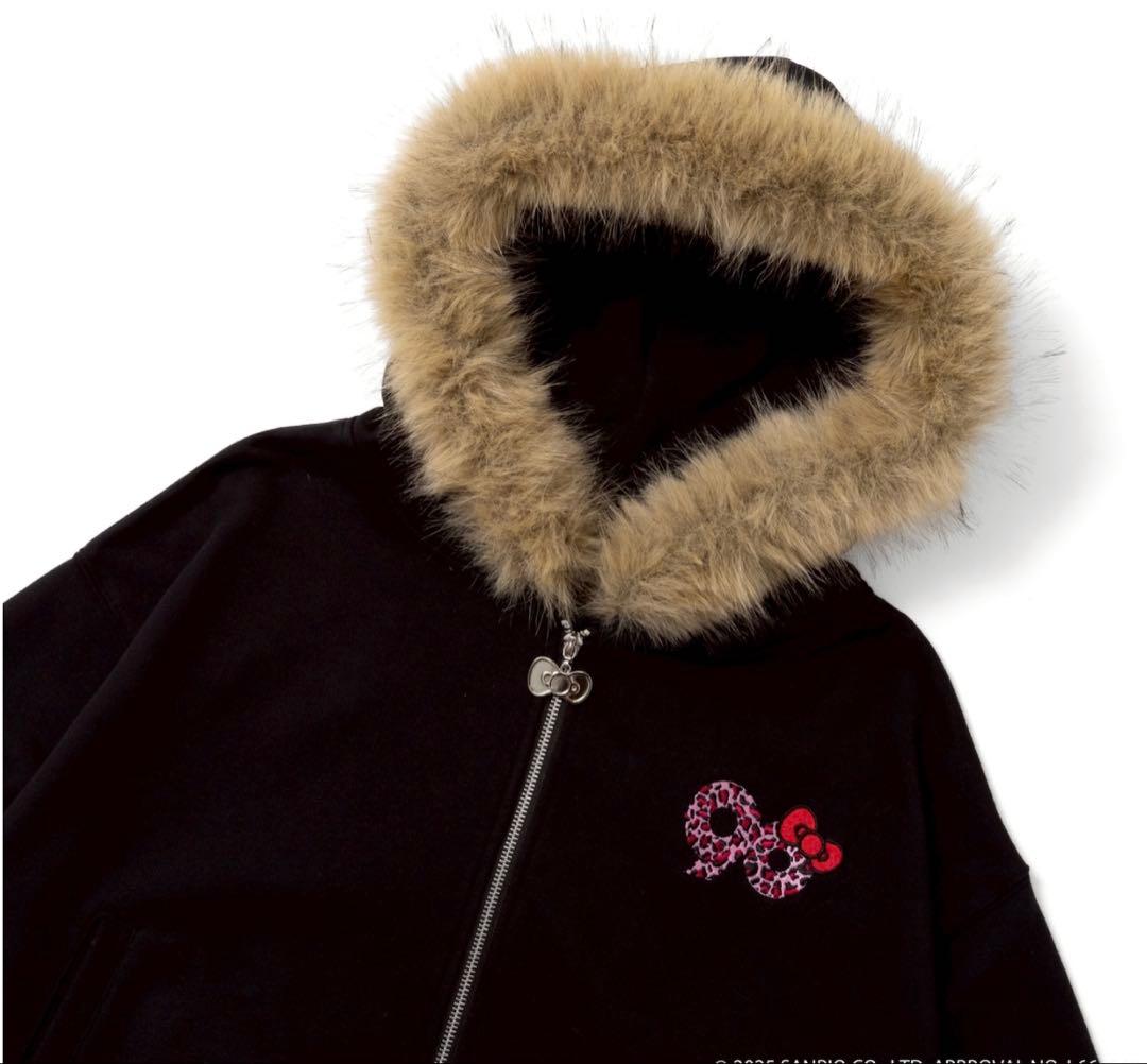 トップス HELLO KITTY 90 Logo Fur Zip Hoodie M