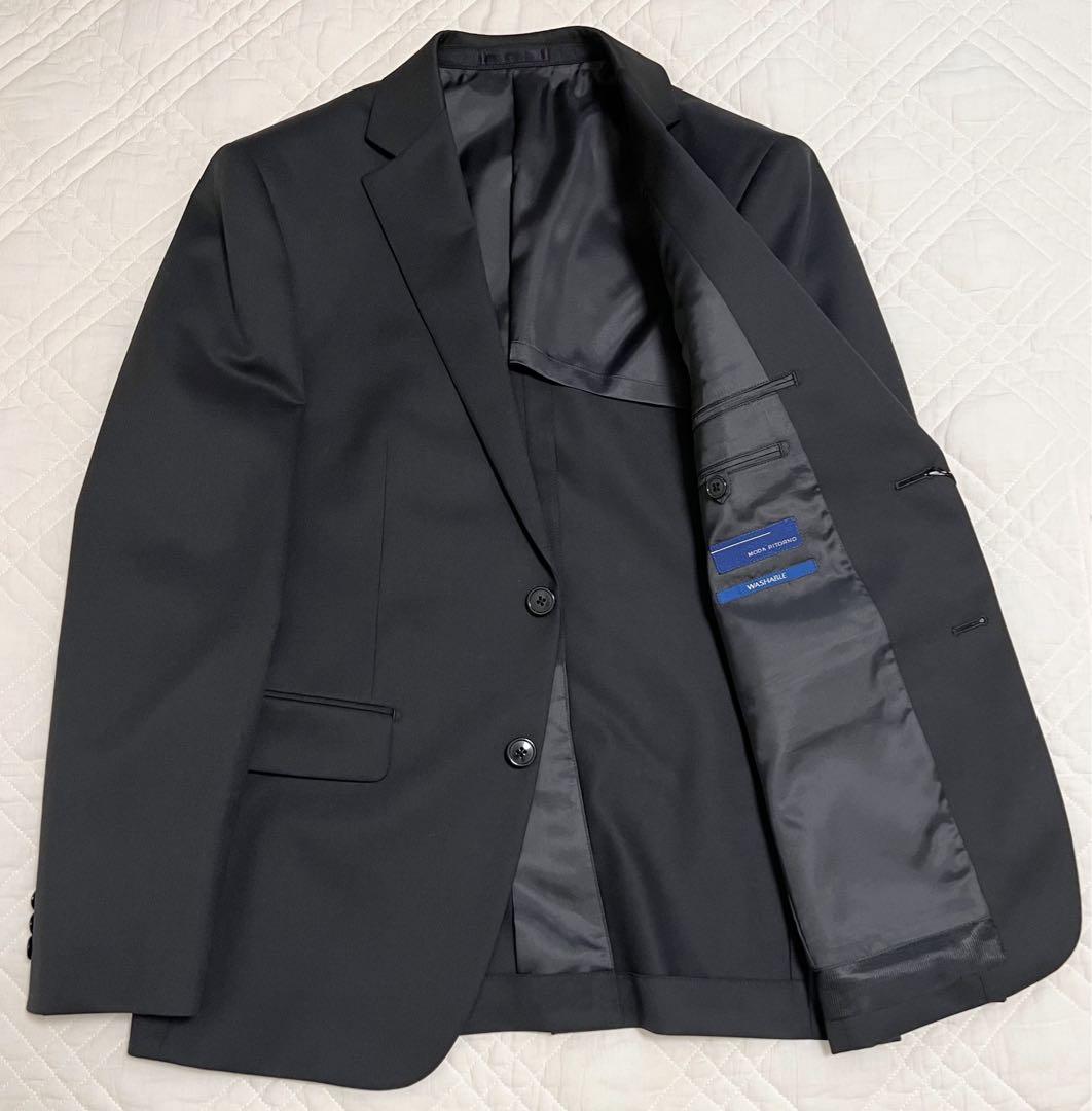 新品 タグ付き モダリトルノ ツーパンツ スーツ ブラック 無地 ビジネス 就活