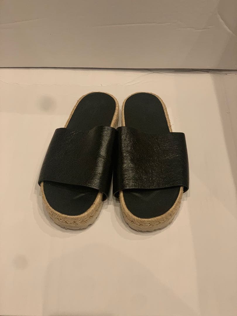 BALENCIAGA サンダル 黒 41 レザー エスパドリーユ 美品