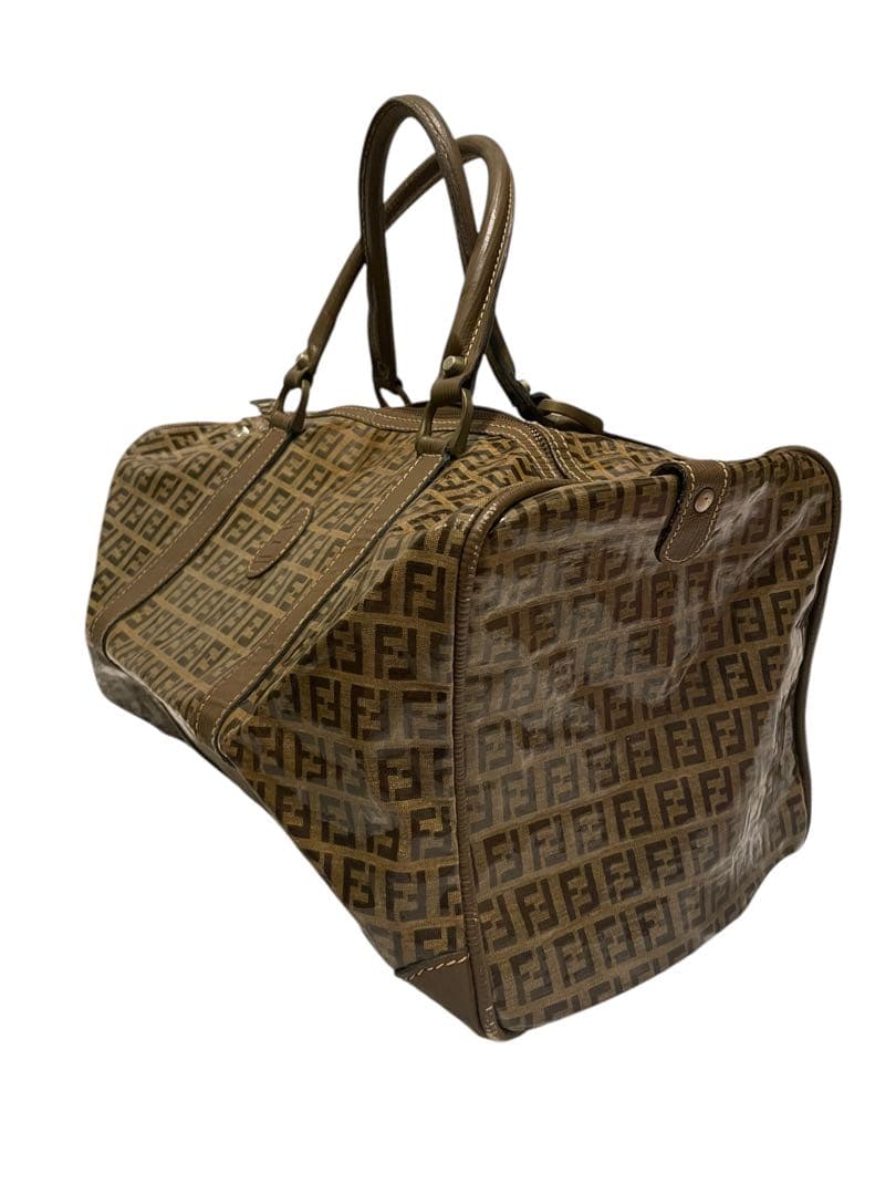 FENDI フェンディ ボストンバッグ エナメル生地 ズッカ柄 ヴィンテージ