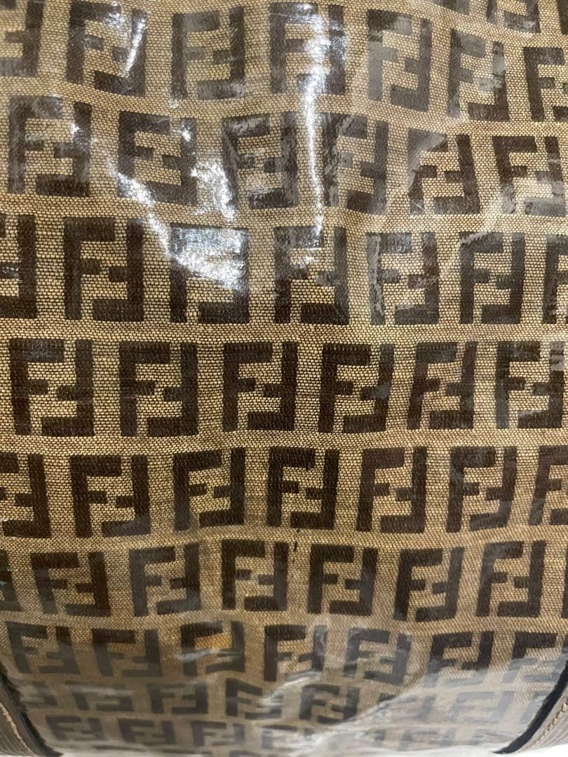 FENDI フェンディ ボストンバッグ エナメル生地 ズッカ柄 ヴィンテージ