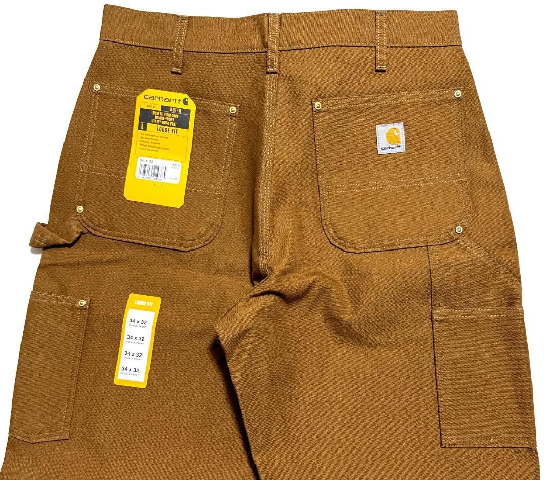 新品 カーハート 米国製 B01フィルムダック ダブルニー パンツ W34L32