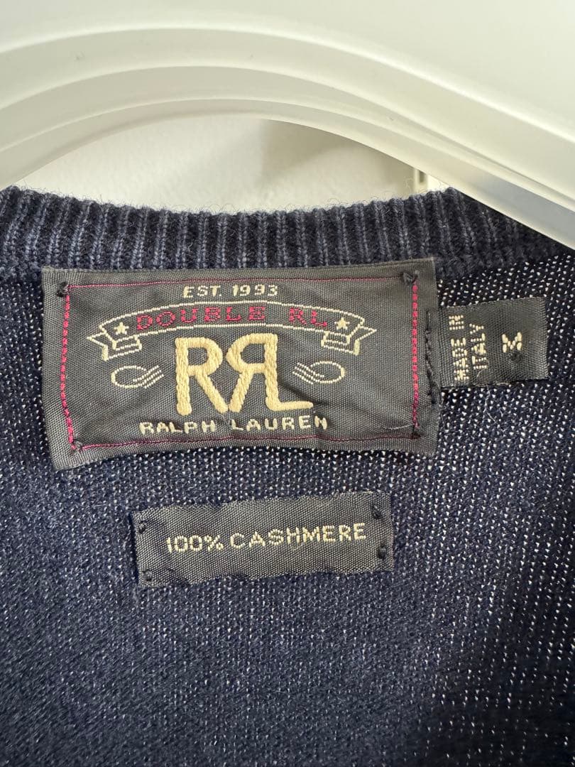 Ralph Lauren 100%カシミヤ Vネックセーター M ネイビー