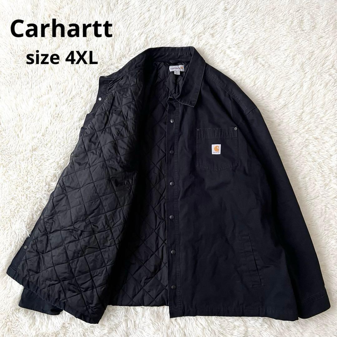 【希少4XL】Carhartt カバーオール 裏地キルティング ブラック