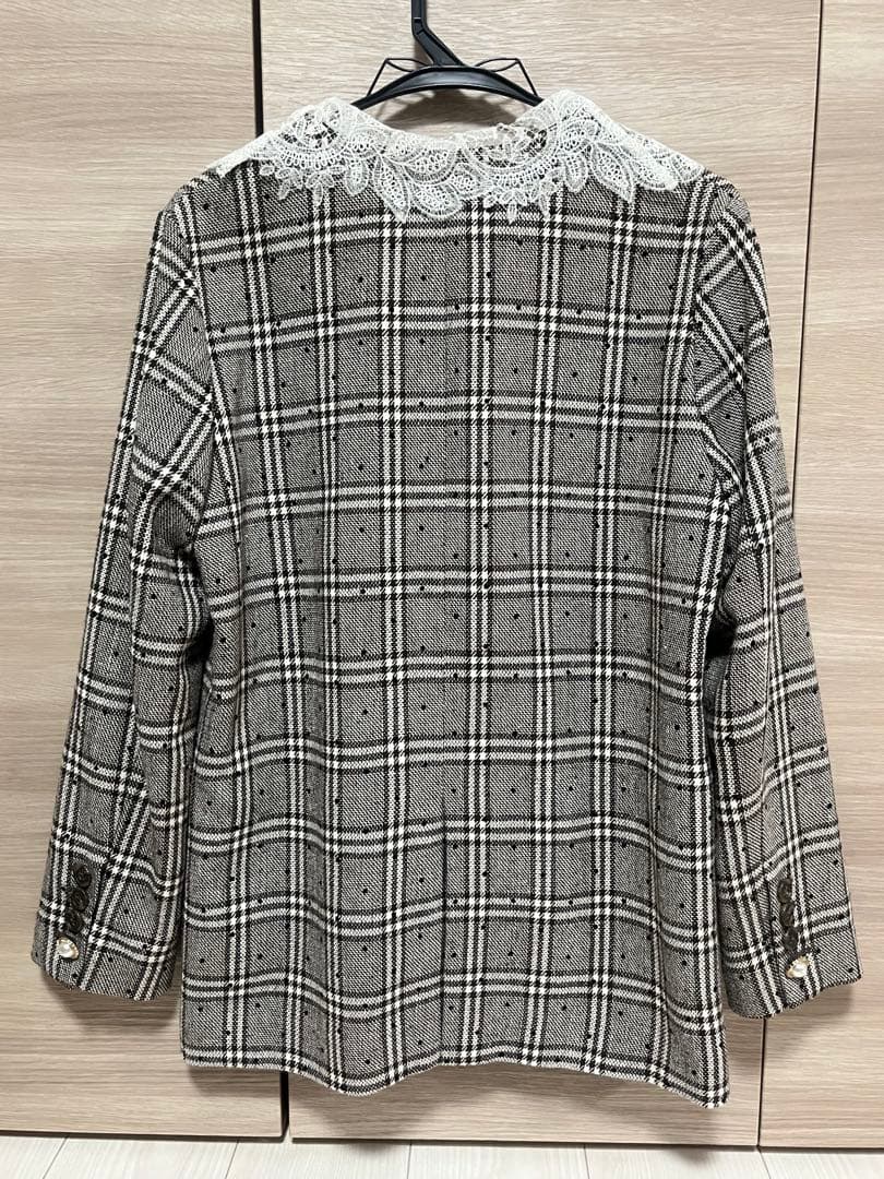 LILY BROWN アタッチドレースカラーダブルJK チェック