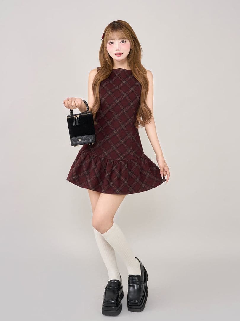 Darich/ダーリッチ/ミニワンピース/ボルドー/FL/新品未使用タグ付