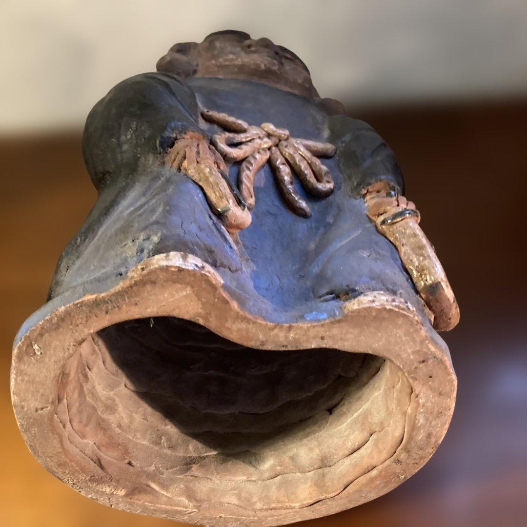 西郷どん似のジャンボ福助(当時物) ＆　可愛らしいミニ福助の2点セットです。