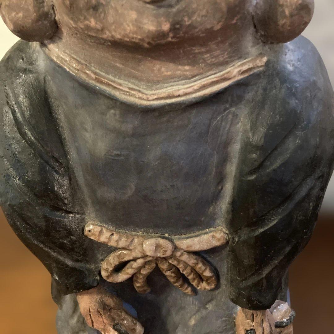 西郷どん似のジャンボ福助(当時物) ＆　可愛らしいミニ福助の2点セットです。