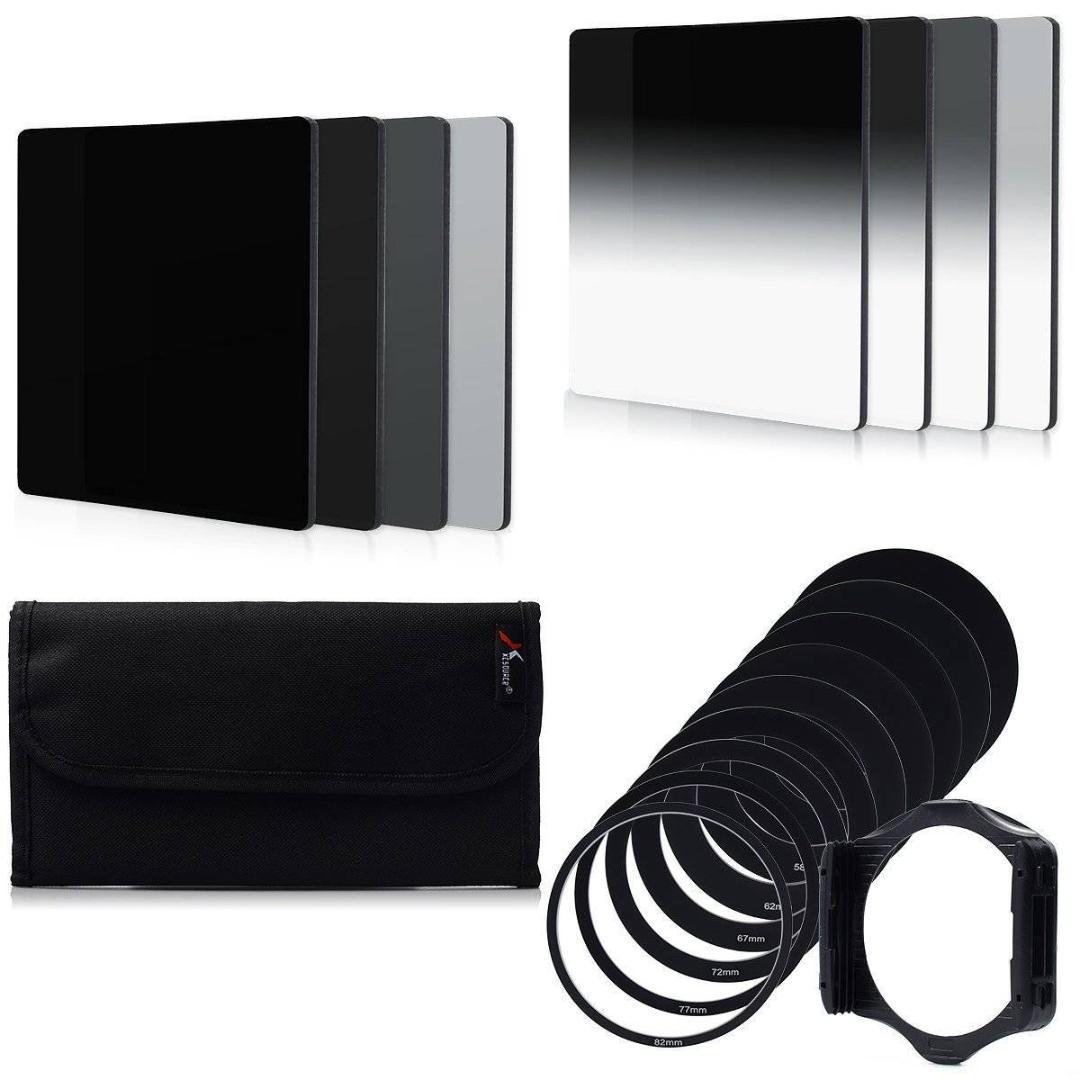 8枚入り角形フィルターセット + 9個のアダプターリング