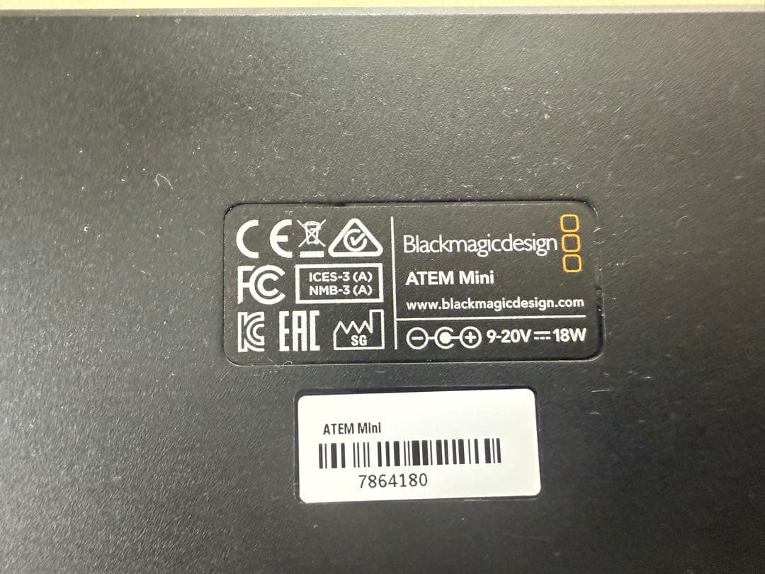 【美品】Blackmagicdesign ATEM Mini 本体ACアダプタ付