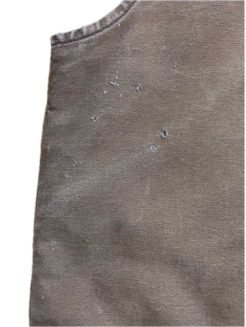 カーハート　ダックベスト　usa製　フェード　ボロ　ダークブラウン　中綿