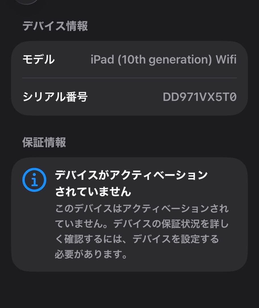 未開封品 Ipad 第10世代 64GB VX5T0