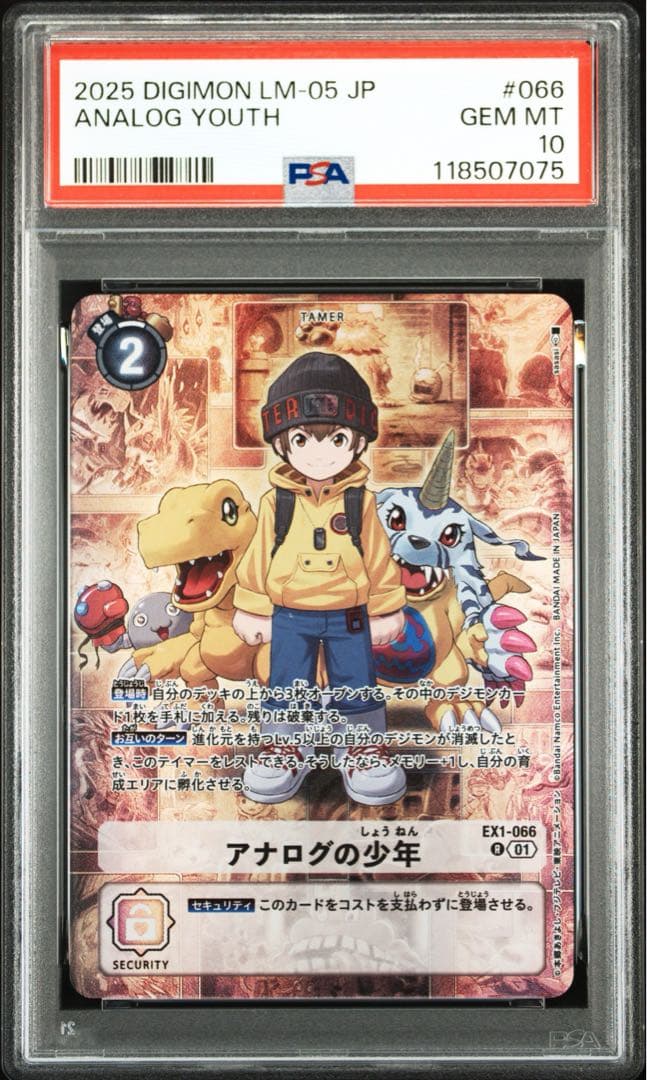 【PSA10】アナログの少年　デジモンカード　アグモン ガブモン　ポケモン