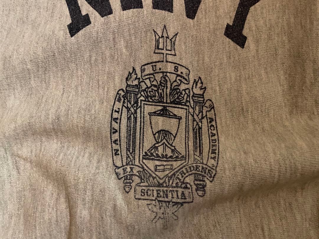 h*y様 チャンピオン 80sリバースウィーブ　NAVY 染み込みプリント Lサ