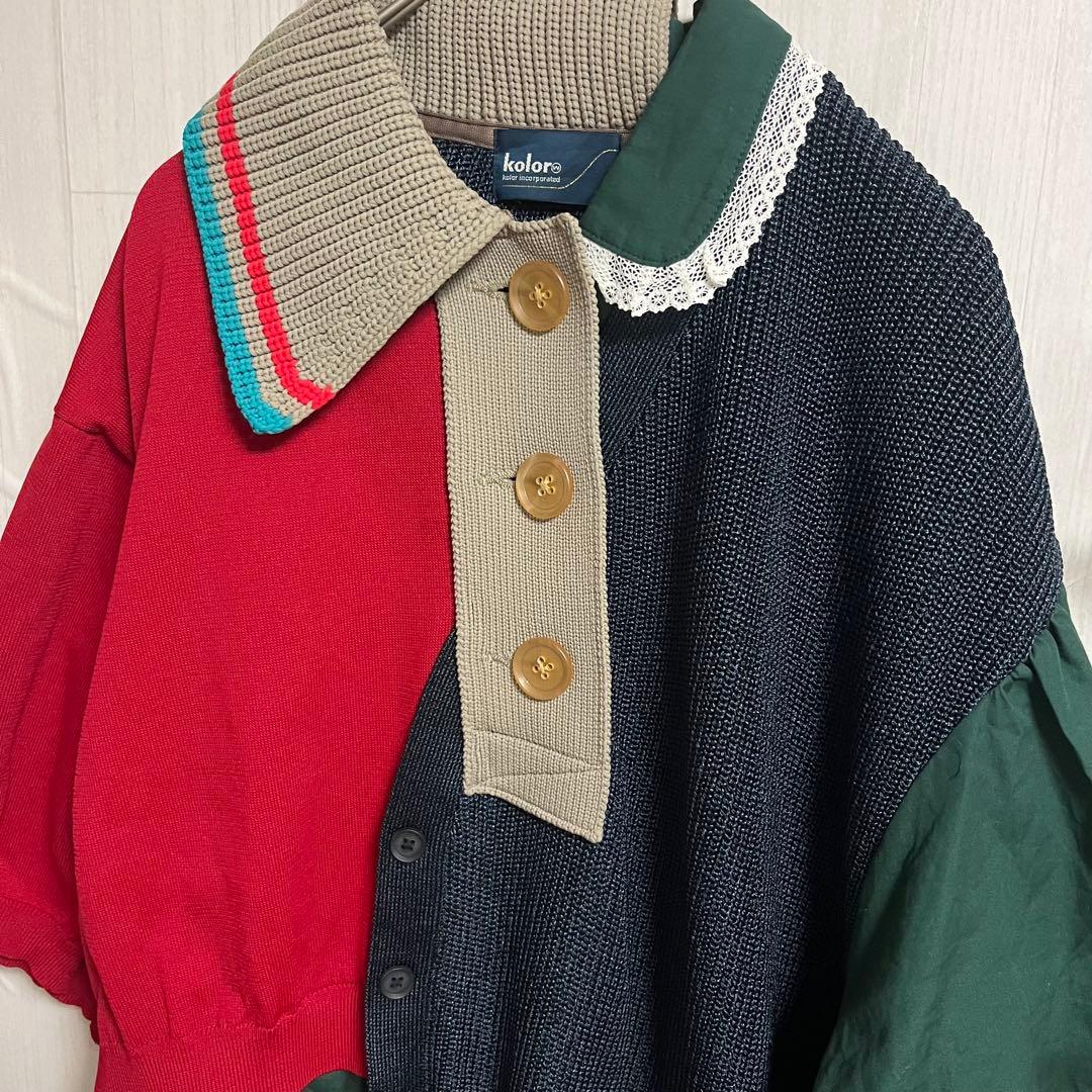 【極美品】kolor カラー デザインシャツ 変形　トップス　ポロシャツ　完売品