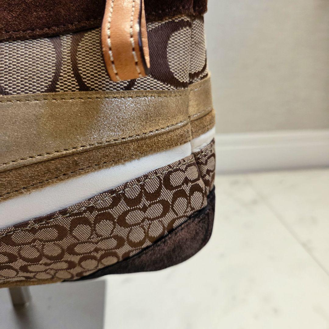 希少 COACH コーチ ミニ アクセサリーポーチ シグネチャー パッチワーク