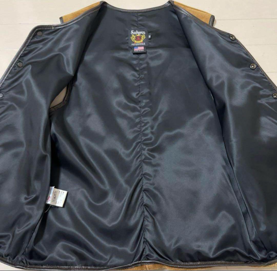 米国製 Schott メンズM レザーベスト ショット