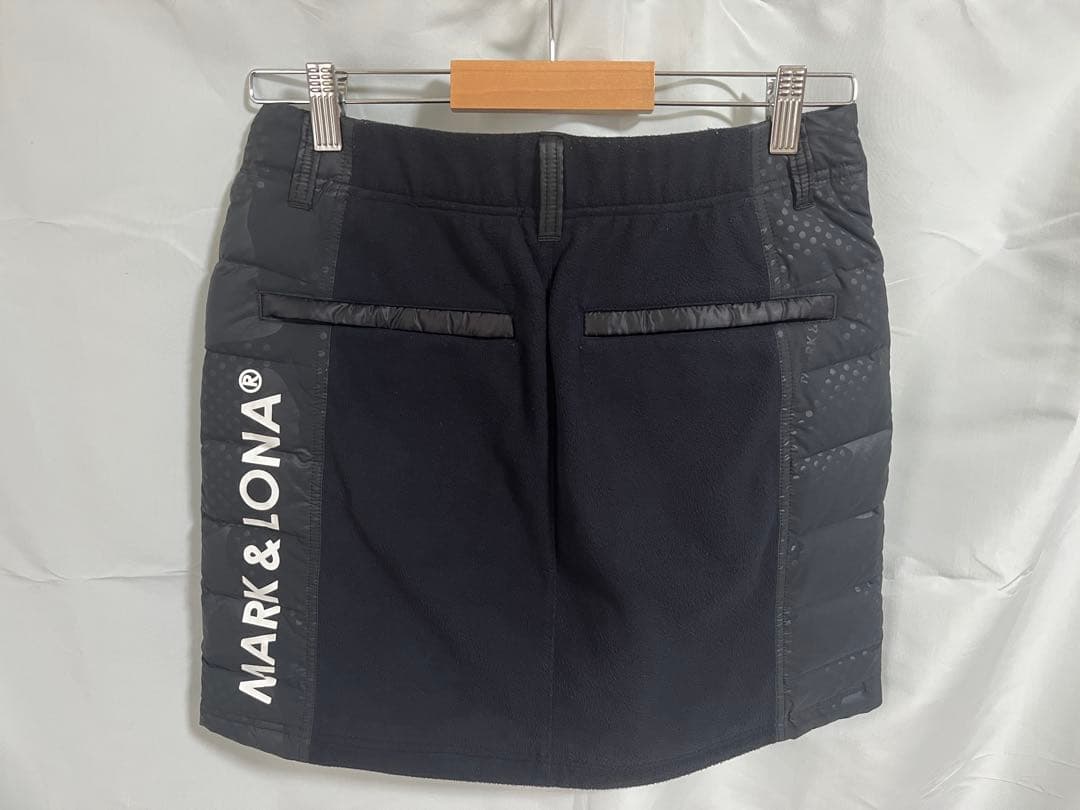 定価5万 MARK&LONA ダウンスカート 38 黒 Fleur 防寒 金