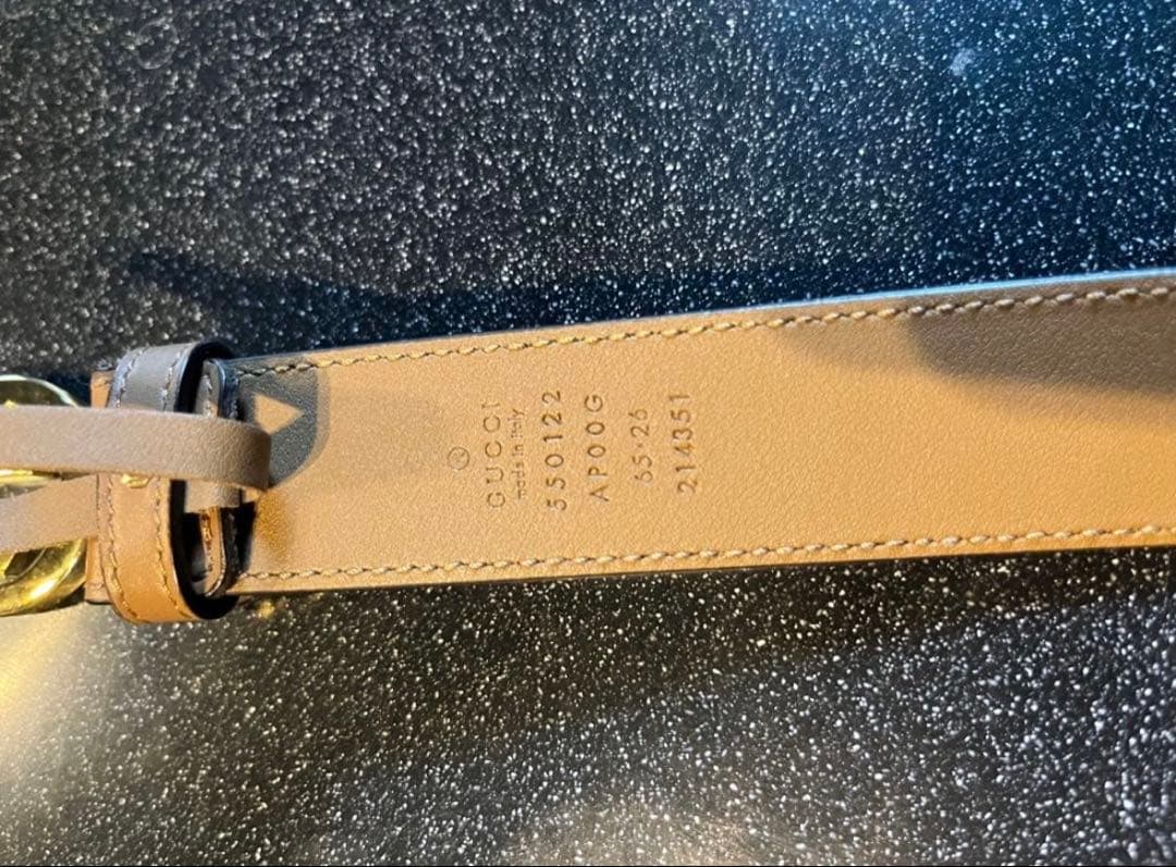 arman　GUCCI ベージュレザー ベルト インターロッキング