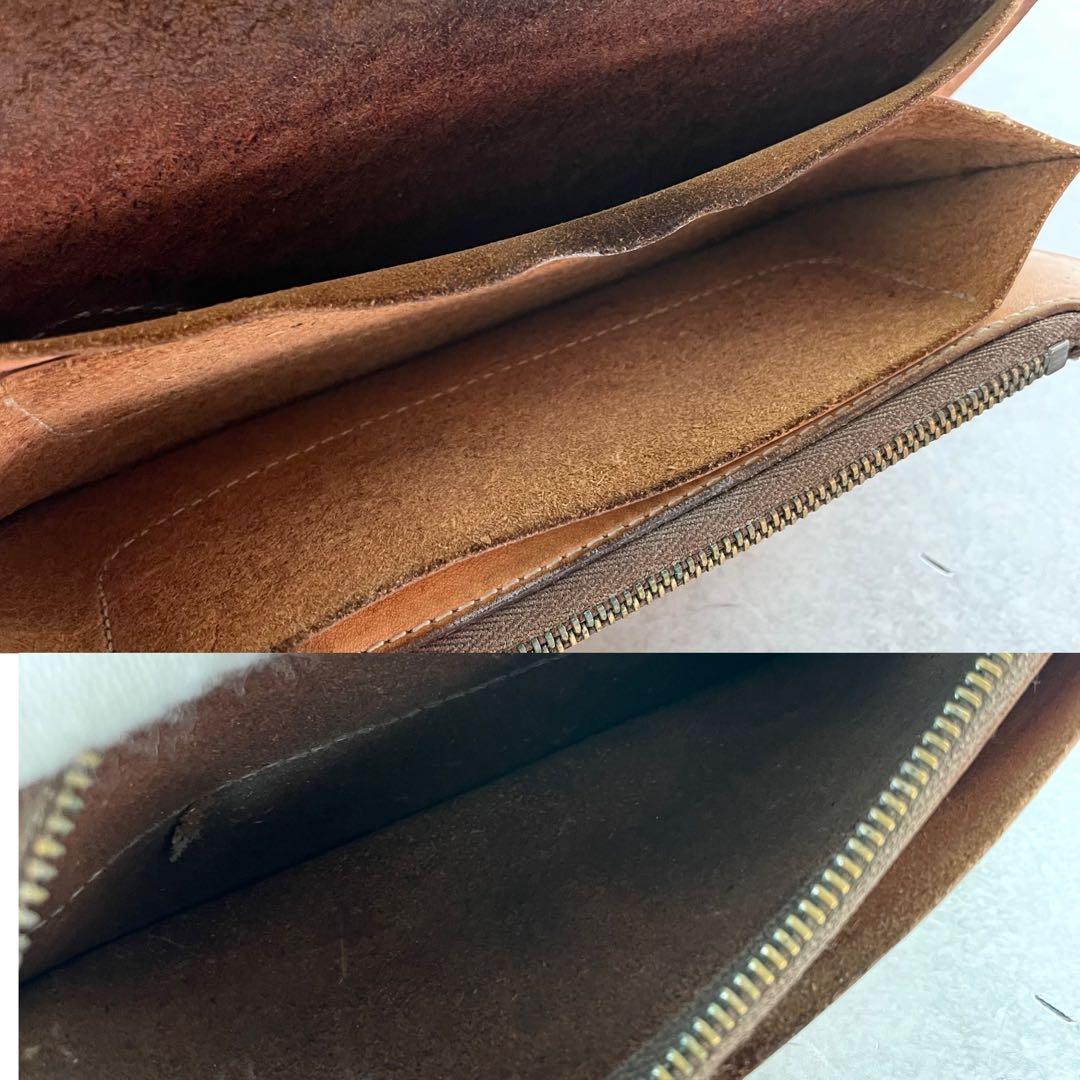 入手困難✨ ファニー 長財布 チェーンウォレット 編み込み レザー 本革 茶色