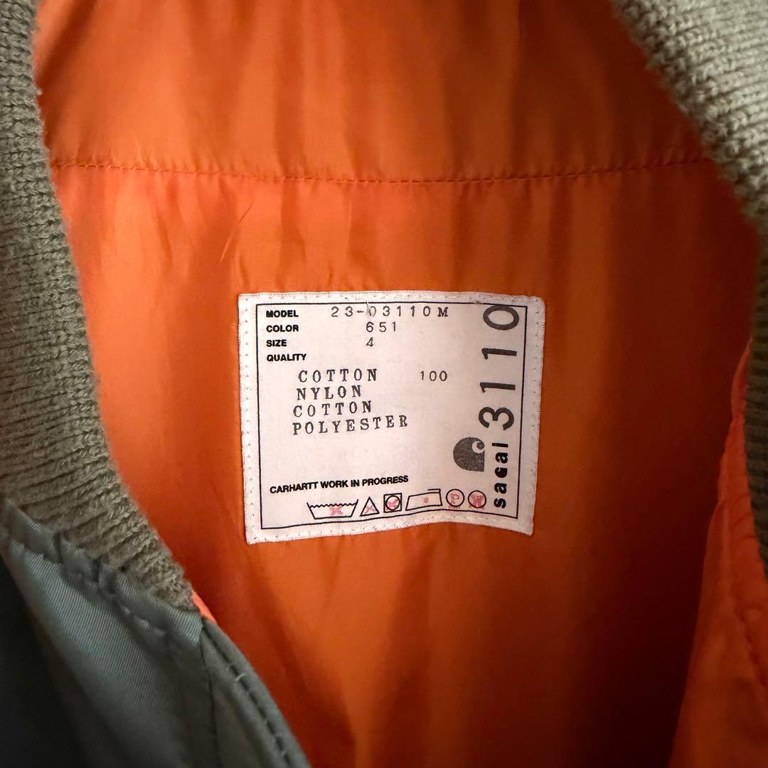 sacai × Carhartt WIP MA-1 SIZE4