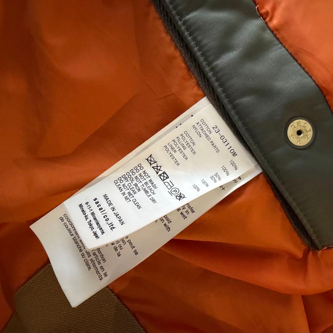 sacai × Carhartt WIP MA-1 SIZE4