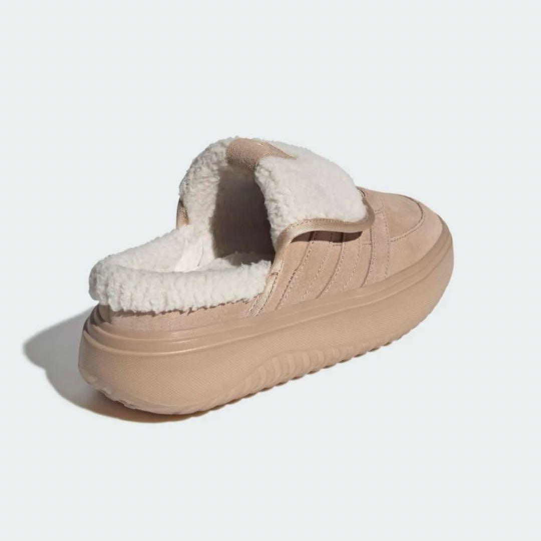 【韓国限定】adidas アディダス24.5㎝ ボア付き サンダル ブラウン