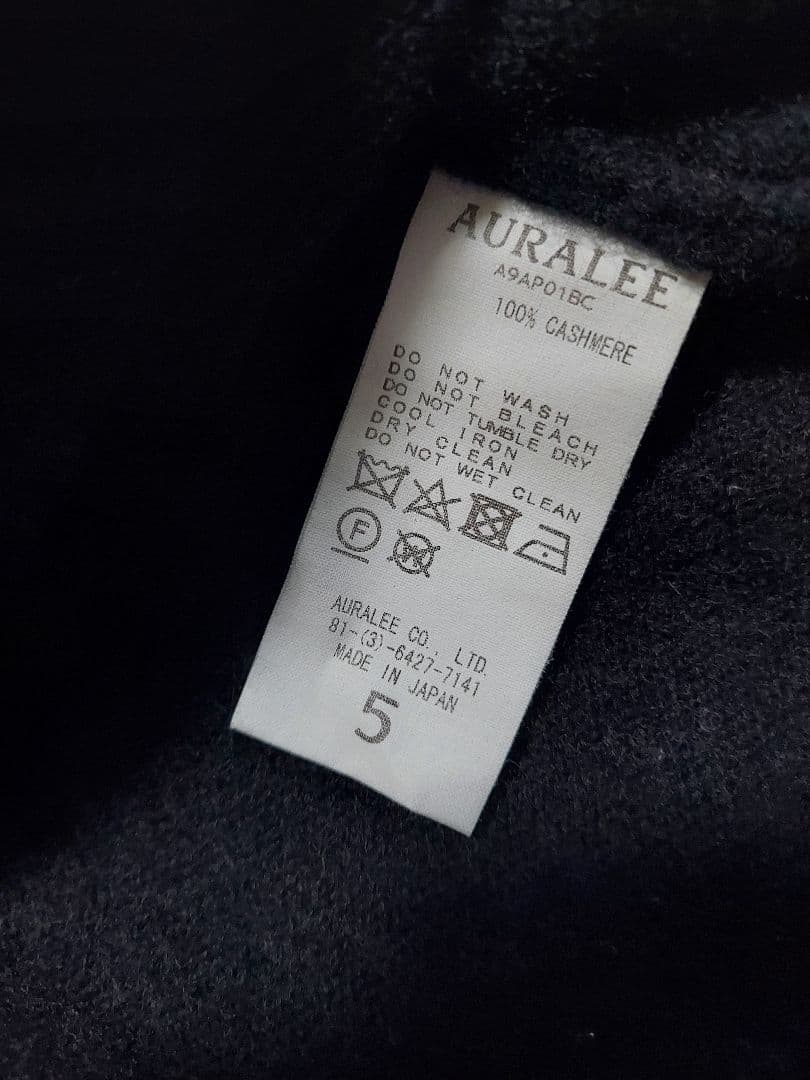 AURALEE BABY CASHMERE KNIT P/O ブラック 5