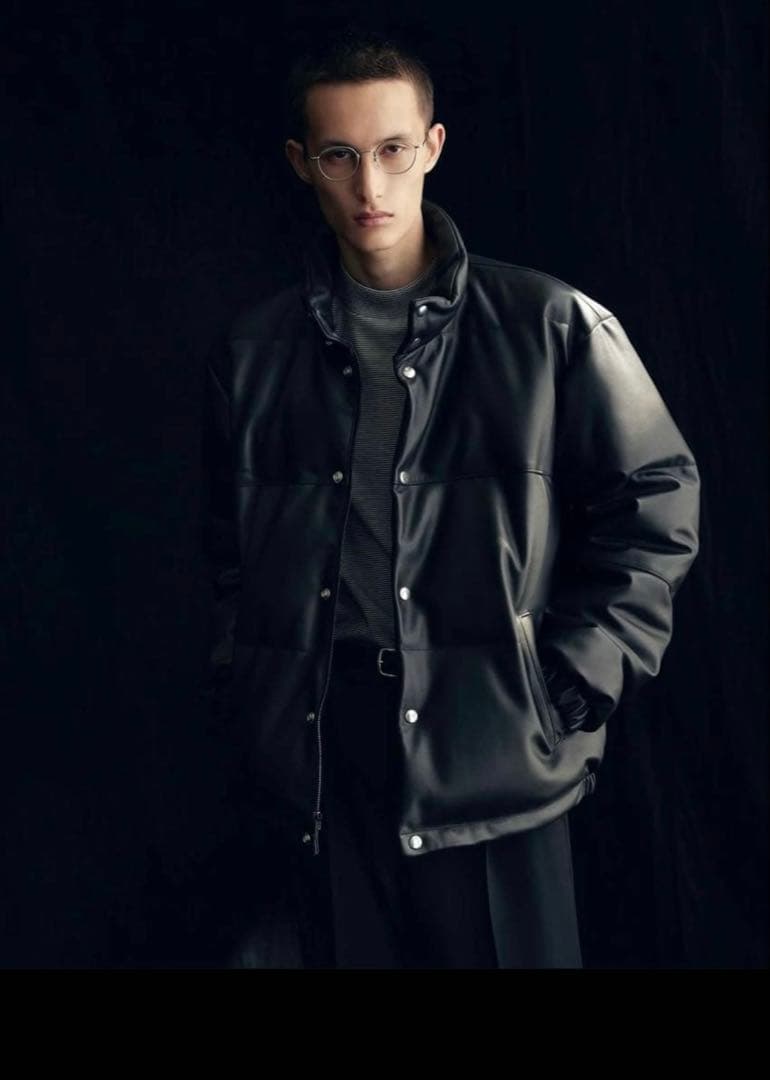 【着用少】BEAUTY&YOUTH別注 Schott レザー ダウンジャケット