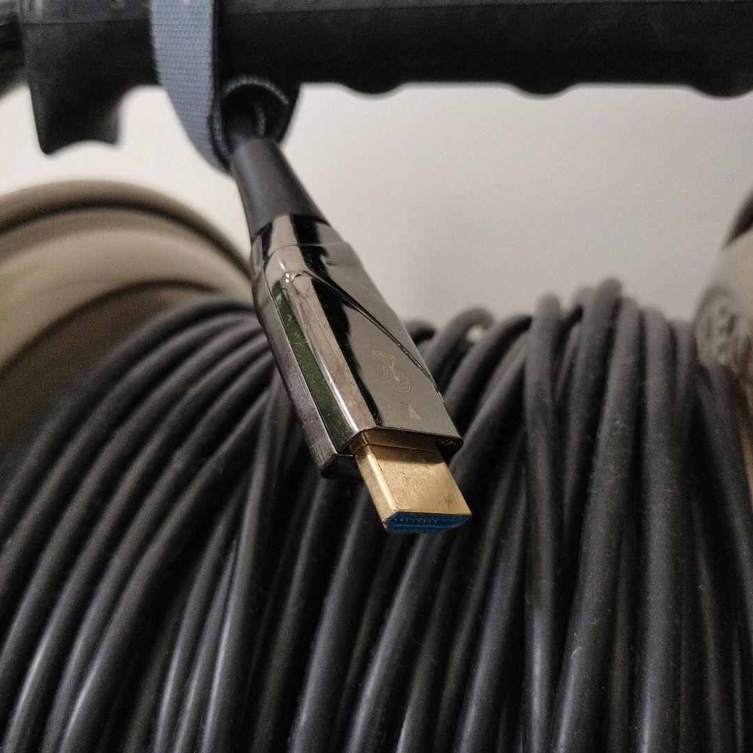 HDMIケーブル 91m コードリール付 アマゾンベーシック 光ファイバー