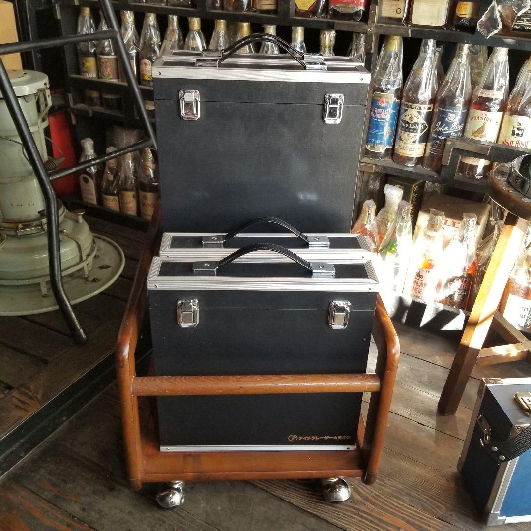 業務用　レコード　サイズ　アルミ製　ブラック　カラー　キャリー　ケース　４個