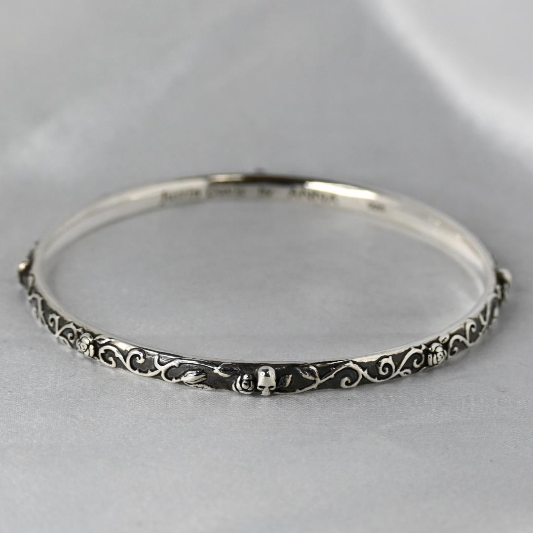 研磨済 JUSTIN DAVIS BY ANNA スカル ローズ バングル