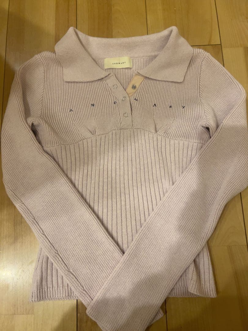 トップス ANDMARY lindsay logo tops pink