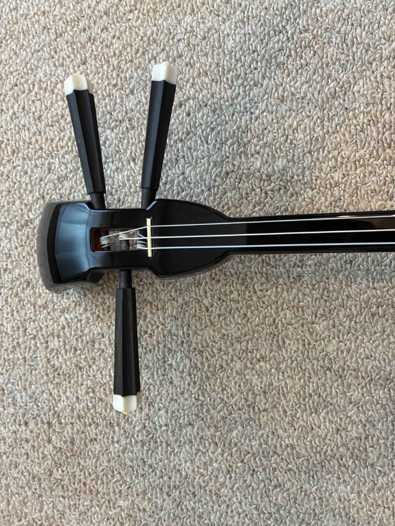 三線　沖縄　プリント人工皮　蛇味線　三味線　和楽器　爪、布他予備パーツ付属