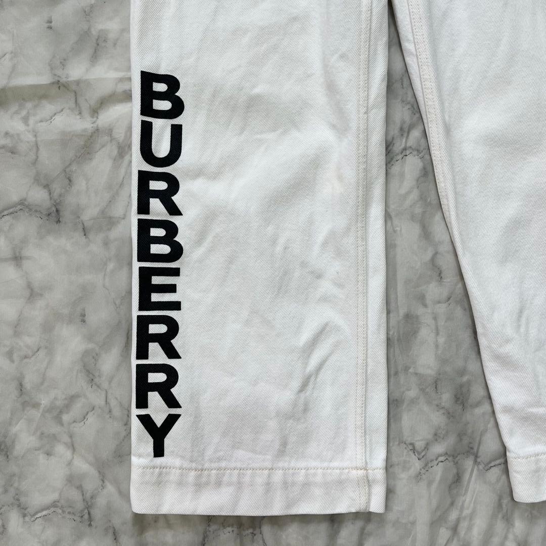 現行タグ✨バーバリー152(12y) ホワイトデニムパンツ　ロコボタン　XS〜S