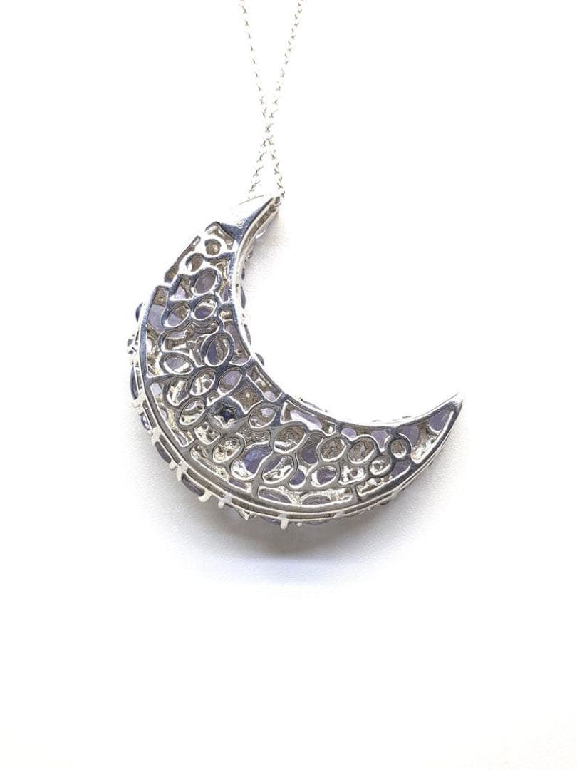 GSTV 天然アルーシャタンザナイトハーフムーンペンダント（シルバー)