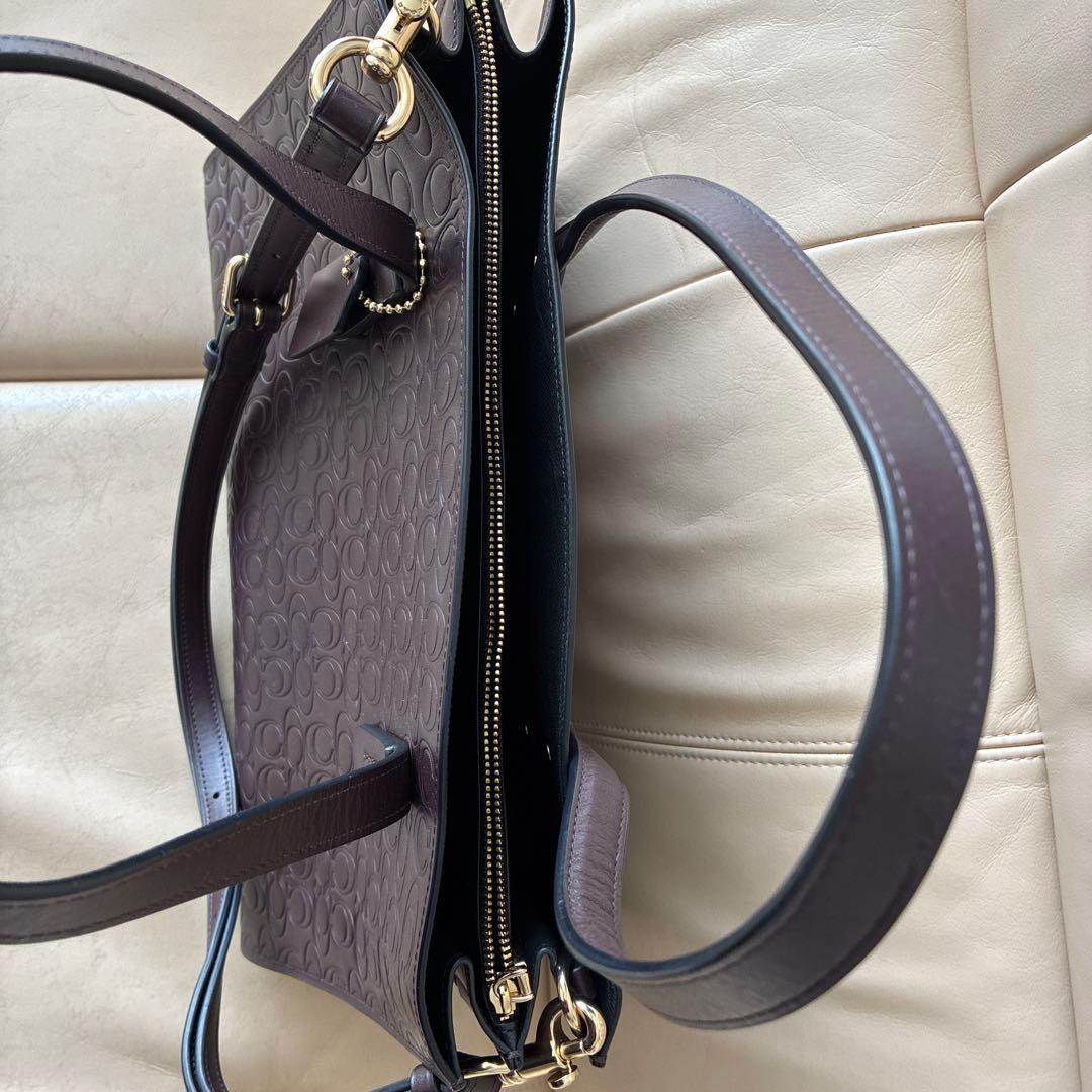 【超レア柄　美品】COACHダークブラウン レザー トートバッグ