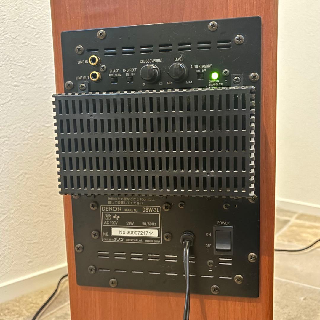 【美品】DENON DSW-3L デノン スーパーウーハ - 木目